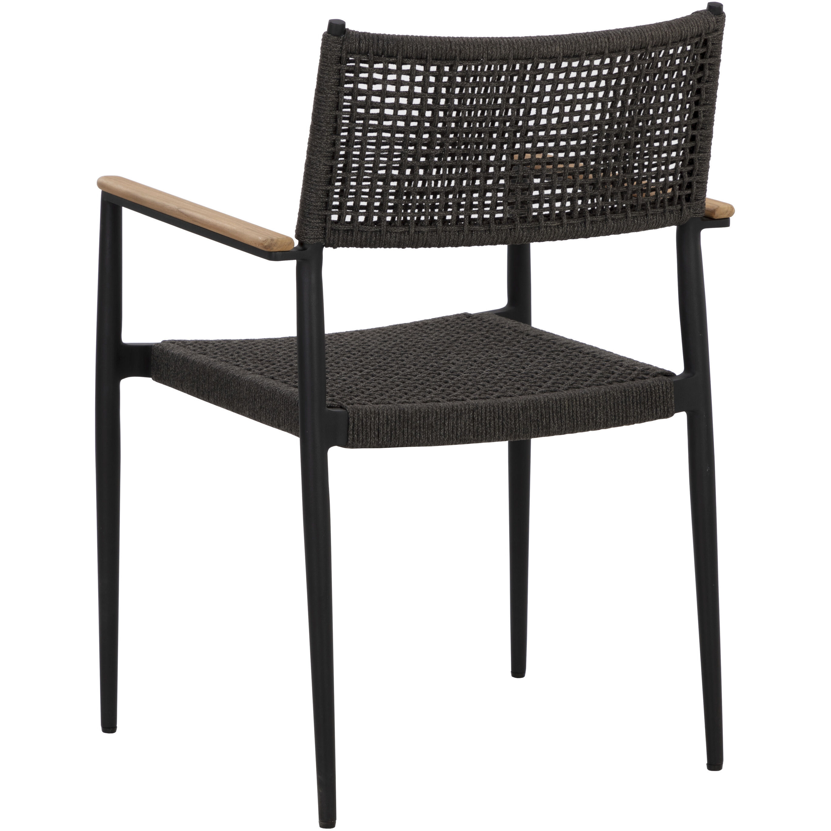 Nava Black Outdoor Stackable Dining Armchair, Set Of 2